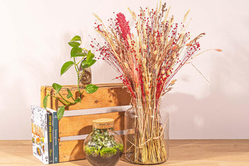Trockenblumen im Briefkasten – Pink – 70 cm