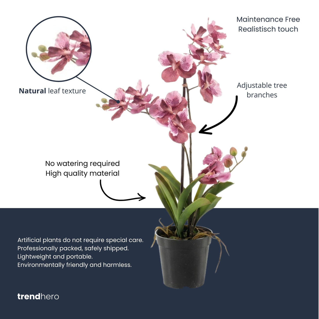Orchidee Vanda 60 cm – Kunstpflanze – 60 cm